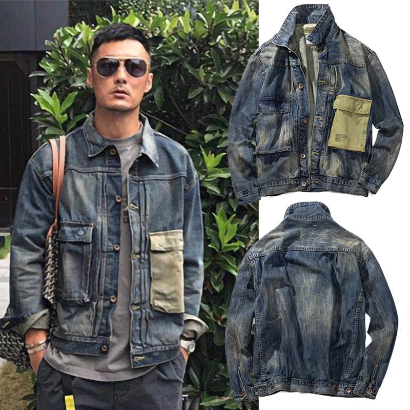 Style Retro Washed Denim Jacket