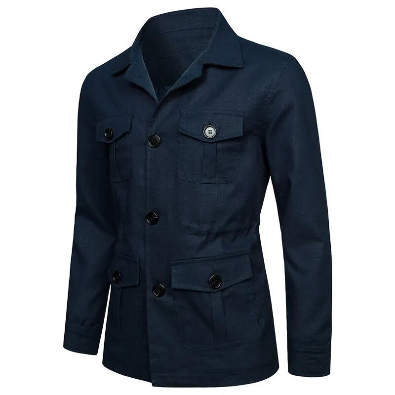 Cotton Linen Cargo Jackets