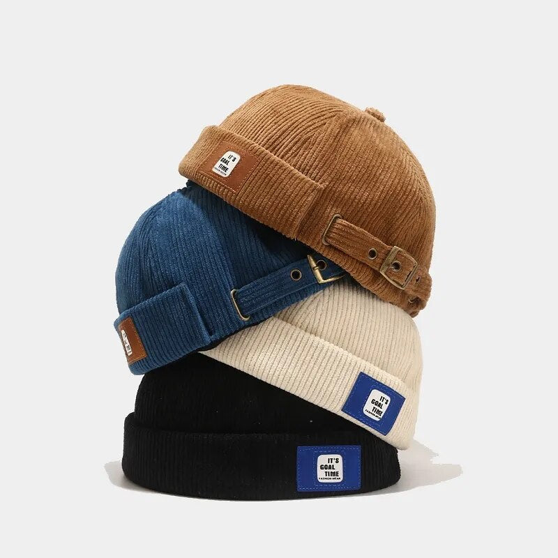 Vintage Corduroy Brimless Hat