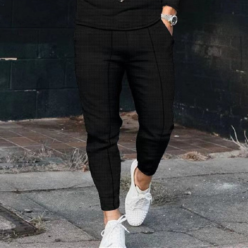 Street Plaid Straight Pencil Pants