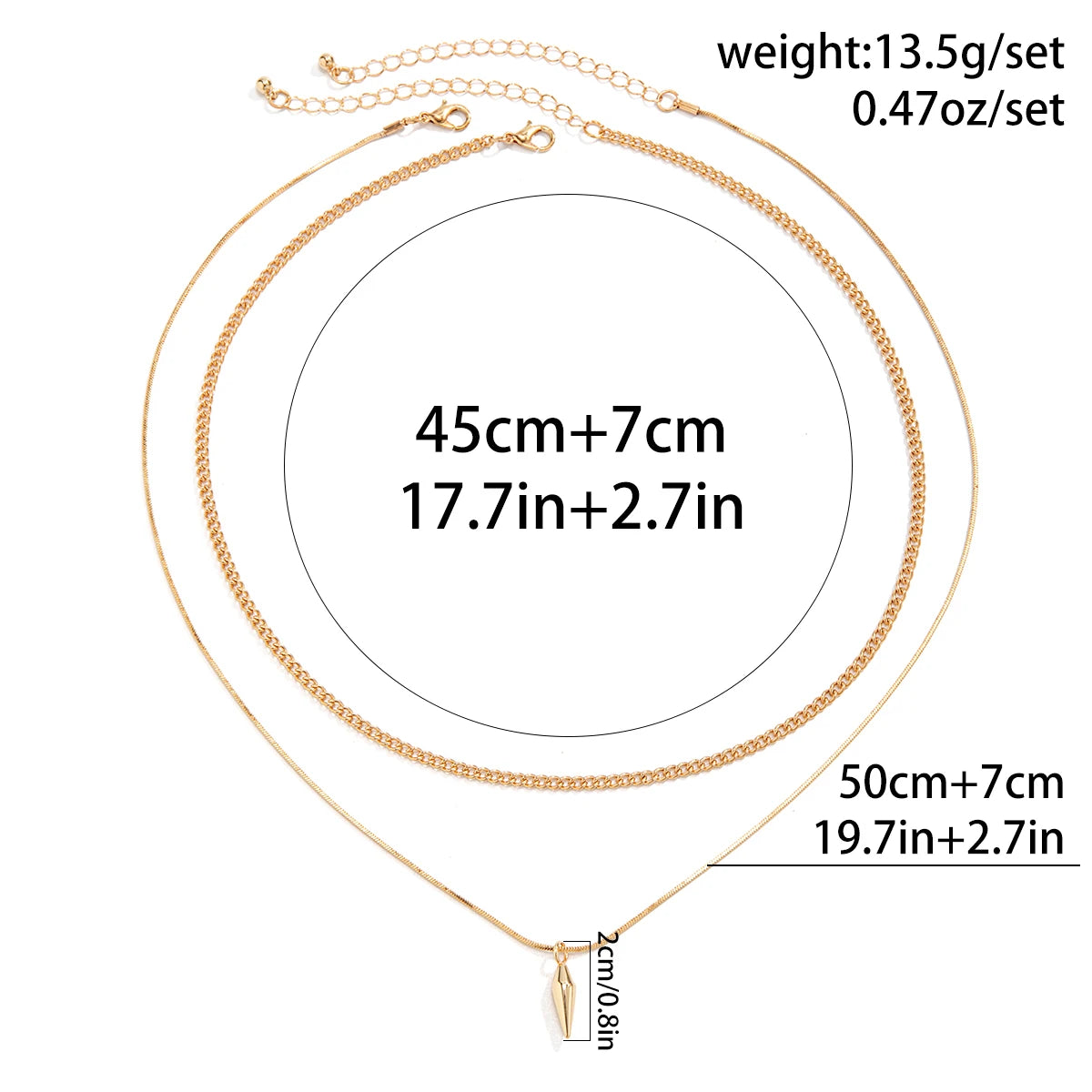 Rivet Pendant Thin Necklace