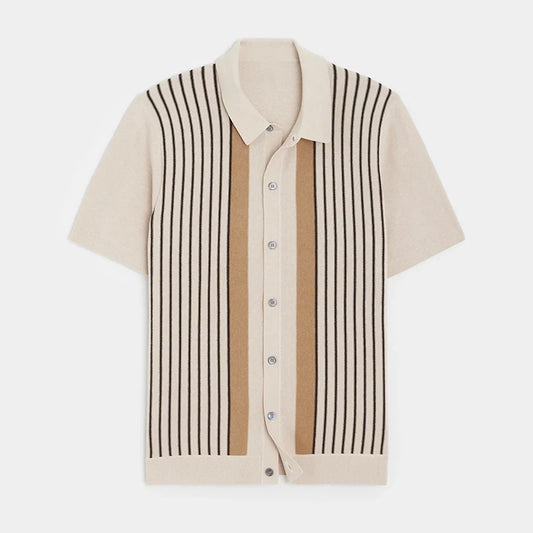 Legend Classic Striped Knit Polo Shirt