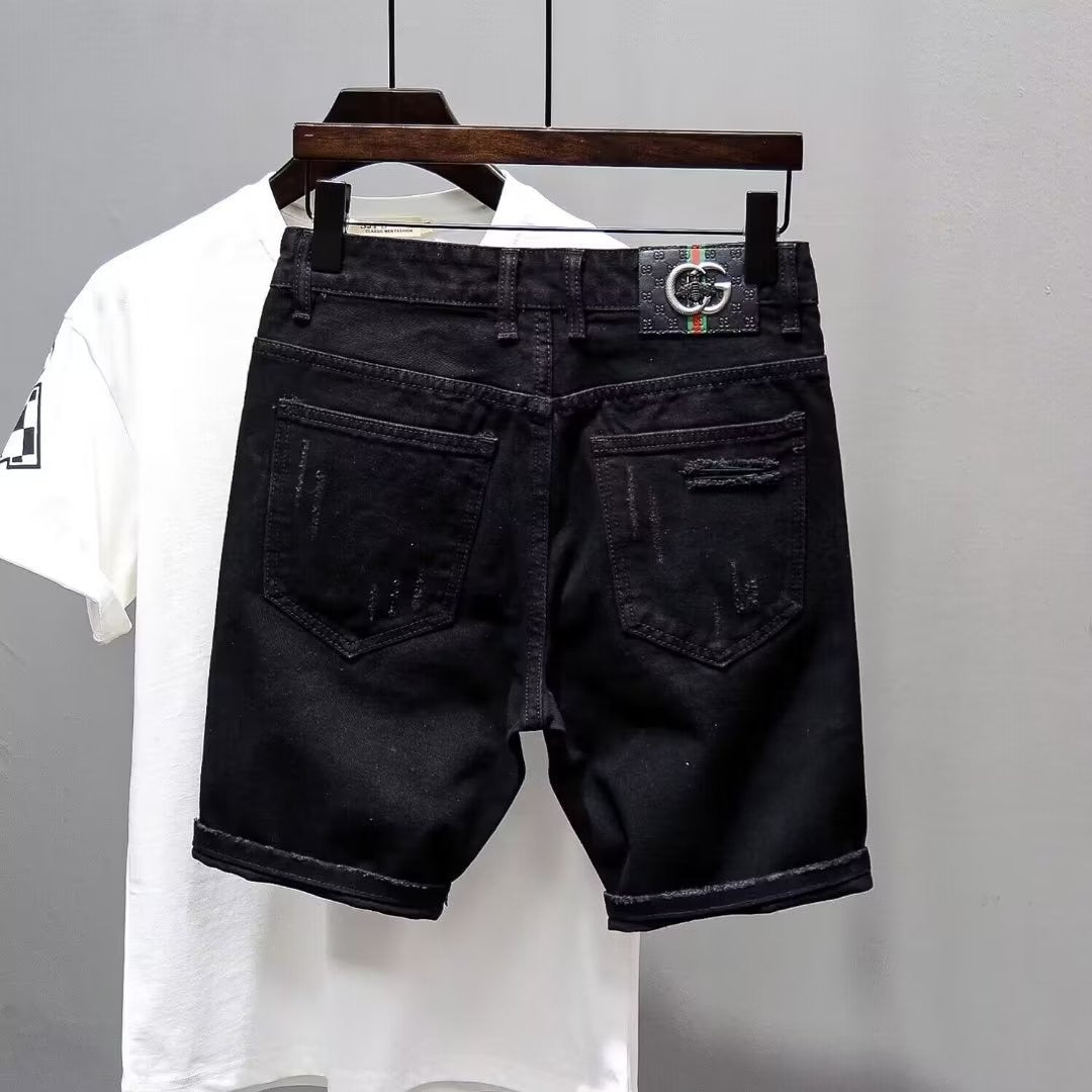 LMS Print Denim Shorts
