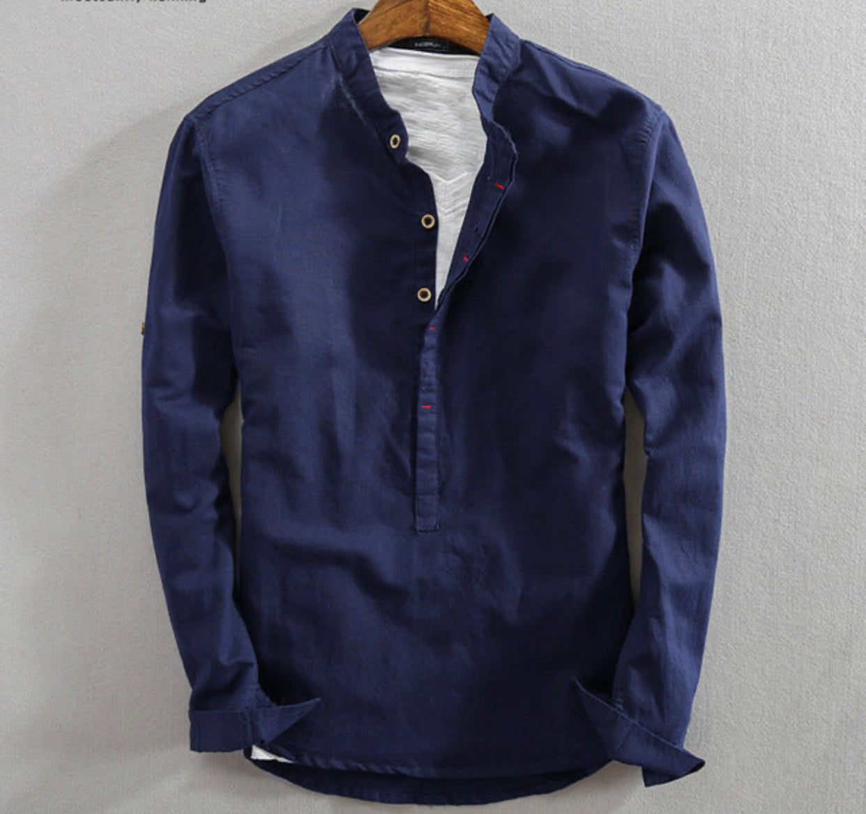 Vintage Linen Stand Collar Shirts