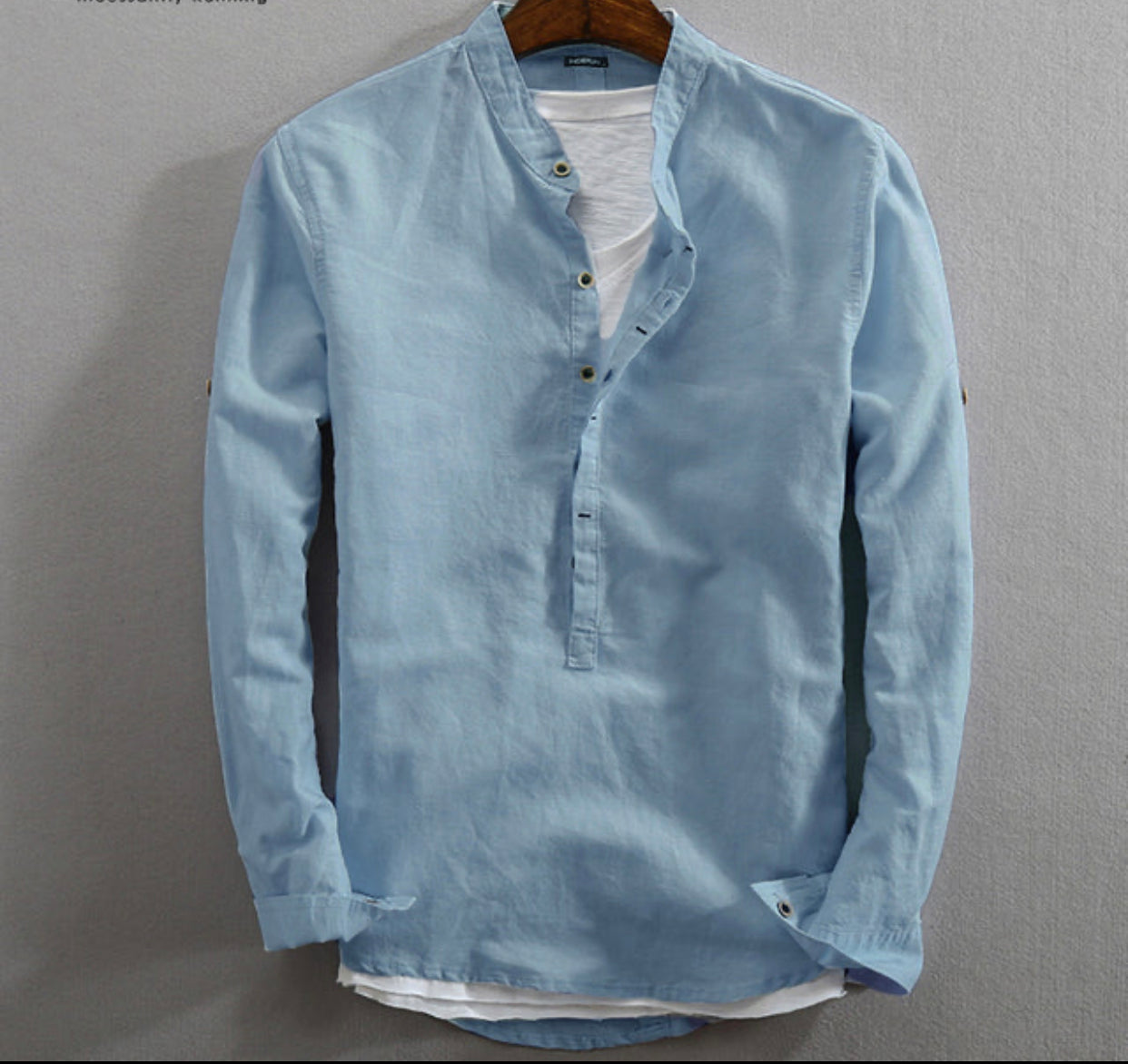 Vintage Linen Stand Collar Shirts