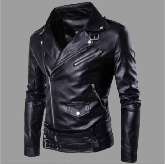 Manio Motorcycle Pilot Leather Jacket