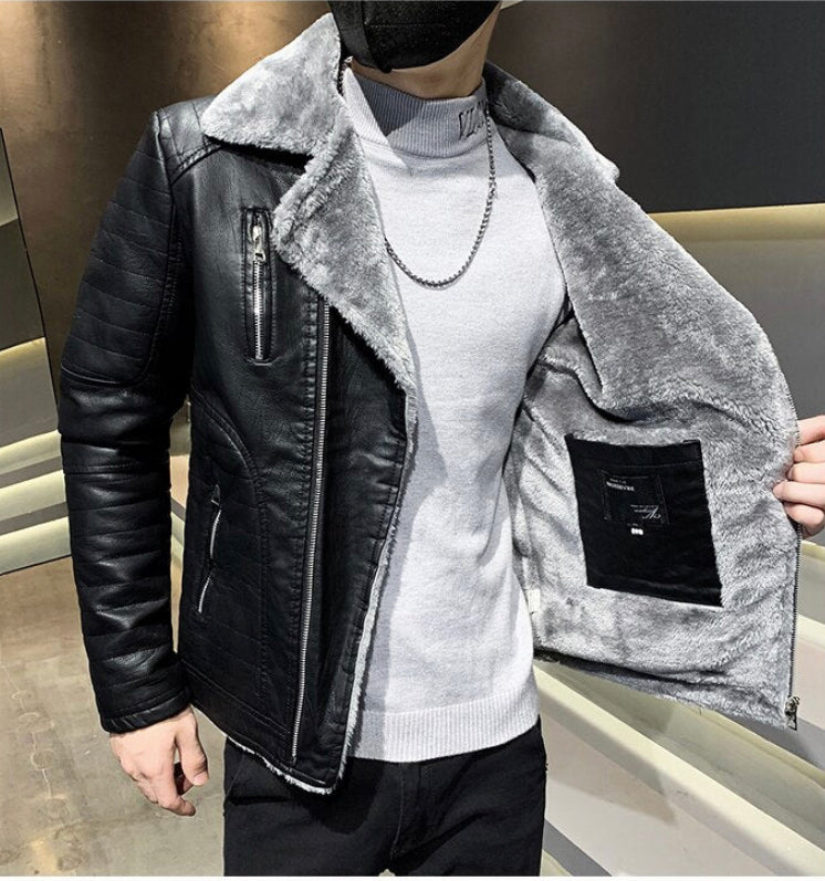 LMS Velvet Leather Jacket