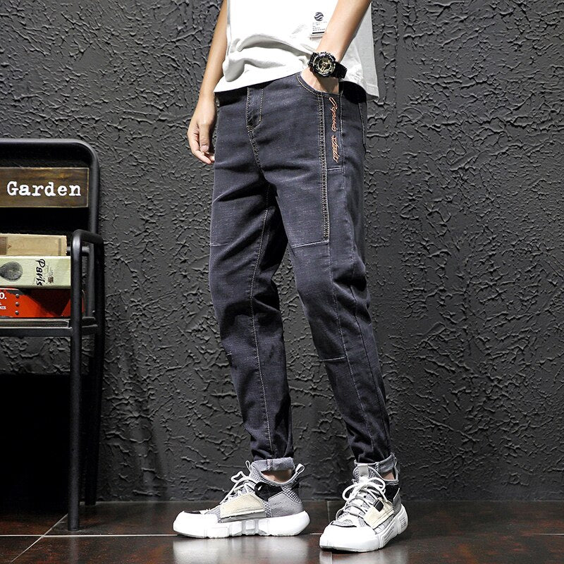 Casual Stretch Denim Harem Pants