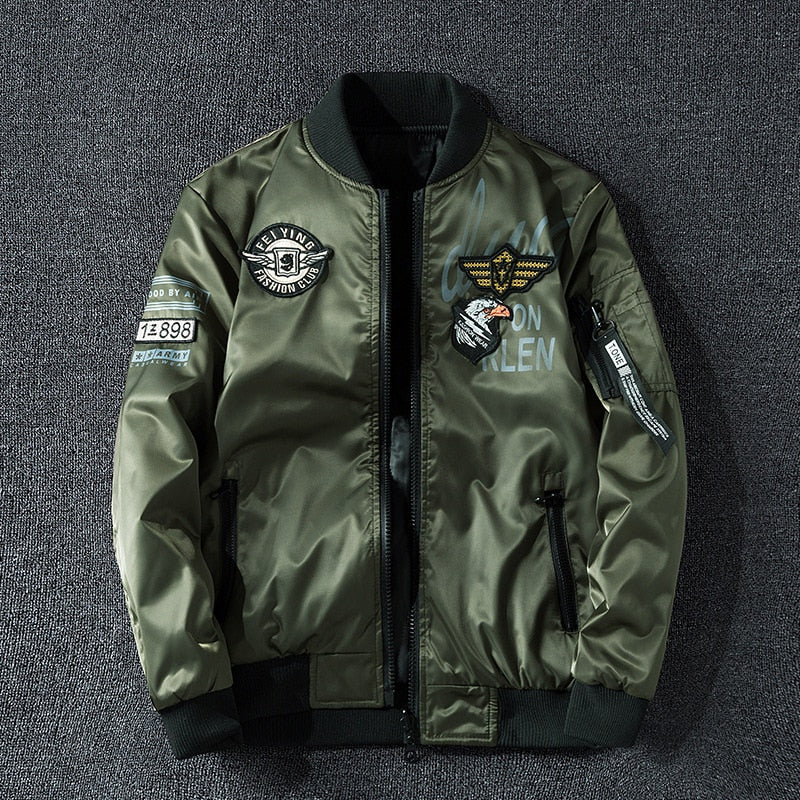 Embroidery Oversized Pilot Jacket