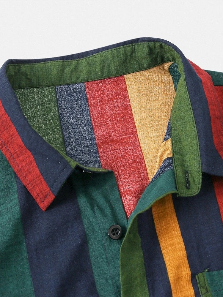Outfits Sets Colorful Striped Short Sleeve