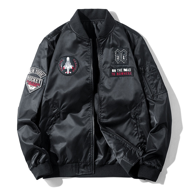 Embroidery Oversized Pilot Jacket