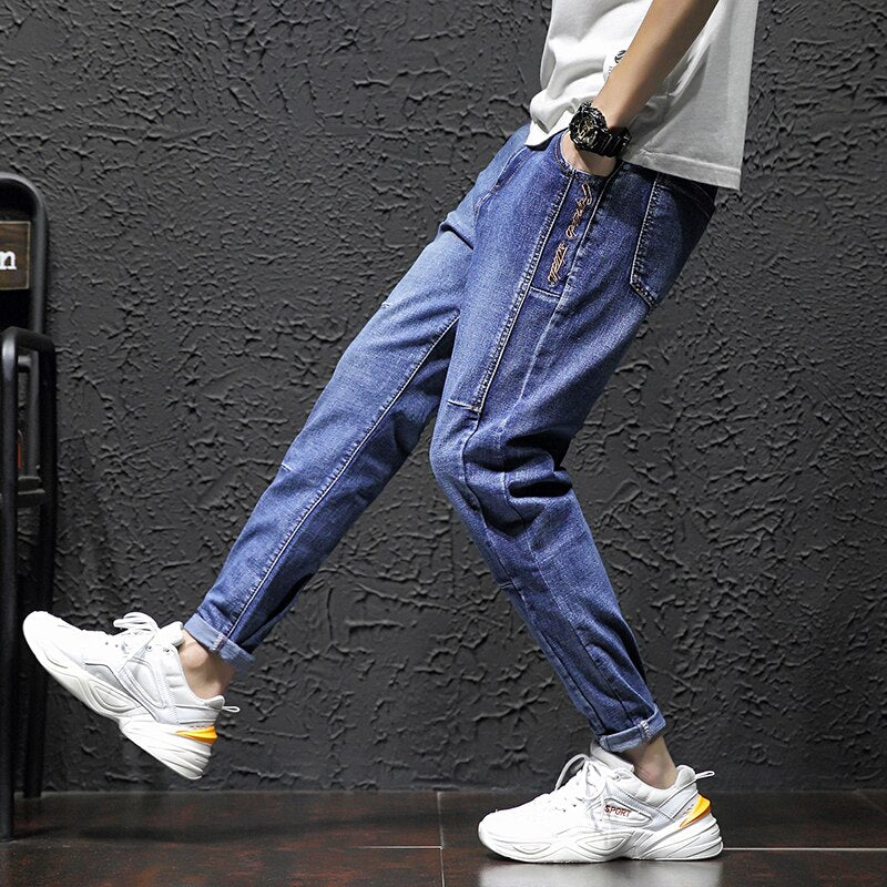 Casual Stretch Denim Harem Pants