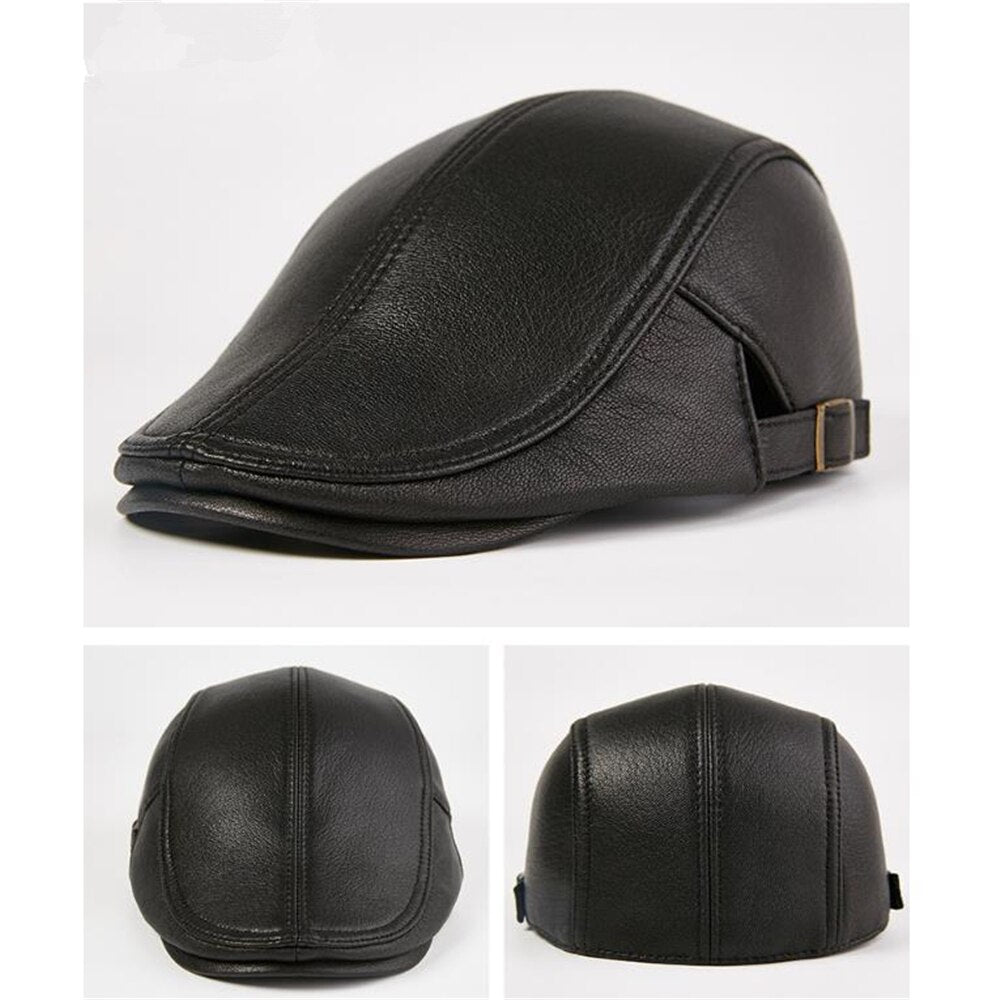 Leather Flat Cap