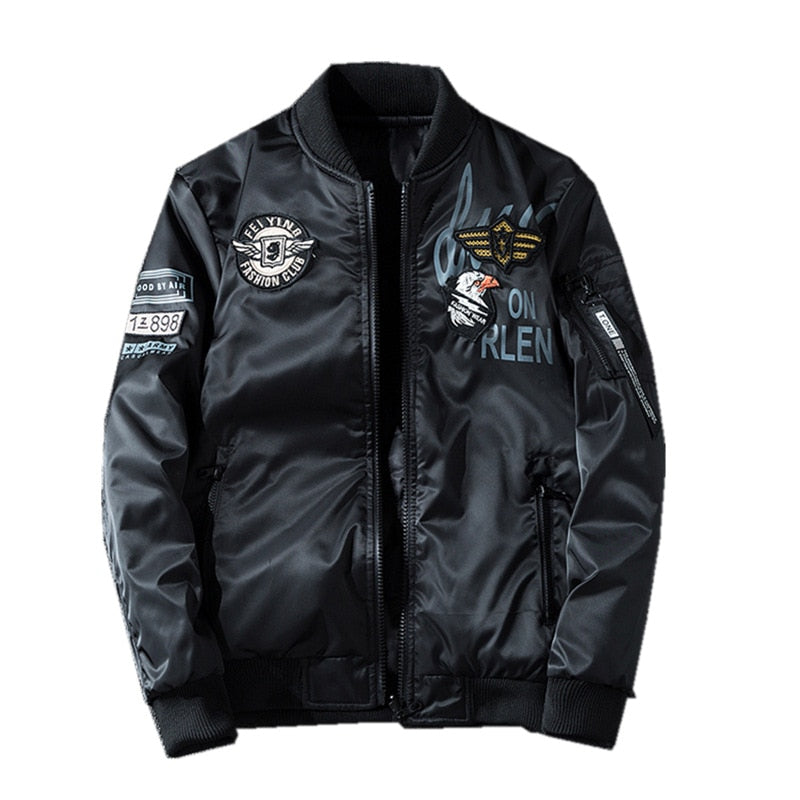 Embroidery Oversized Pilot Jacket