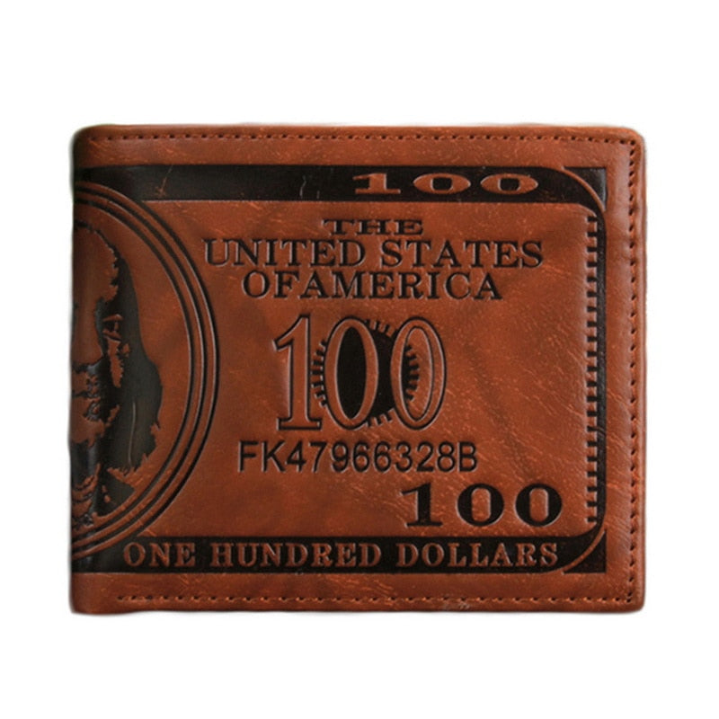 Slim Wallet for Men US $100 Dollar Bill Wallet PU Leather Billfold Card Holder Purse Pu Leather Card Holder Wallet