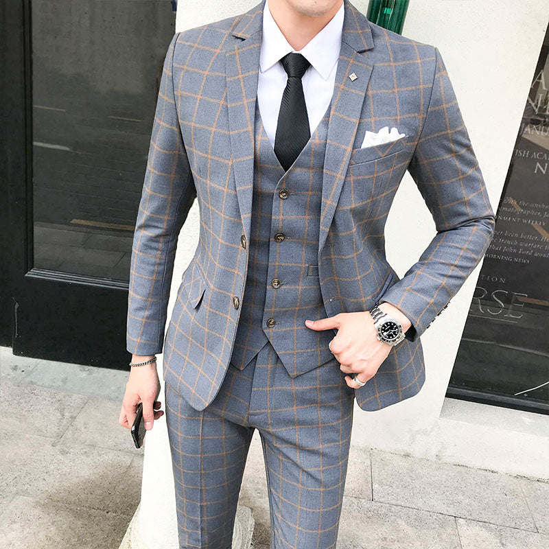 Classic Gents Formal Plaid Suit