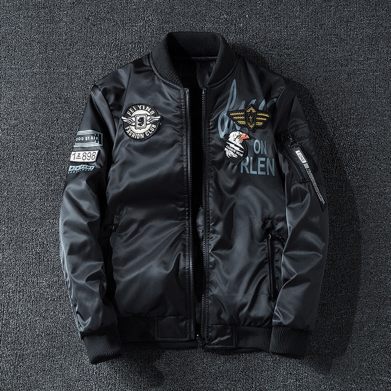 Embroidery Oversized Pilot Jacket
