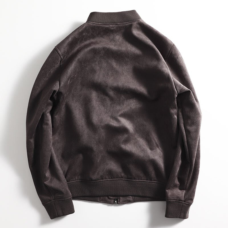 LMS Fashion Suede Leather Baseball Jackets