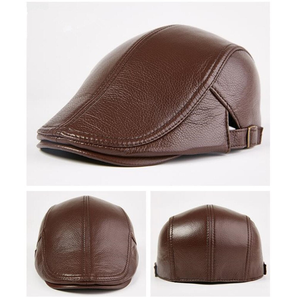Leather Flat Cap