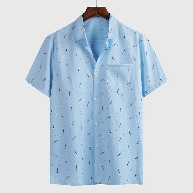 Feather Print Hawaiian Shirt