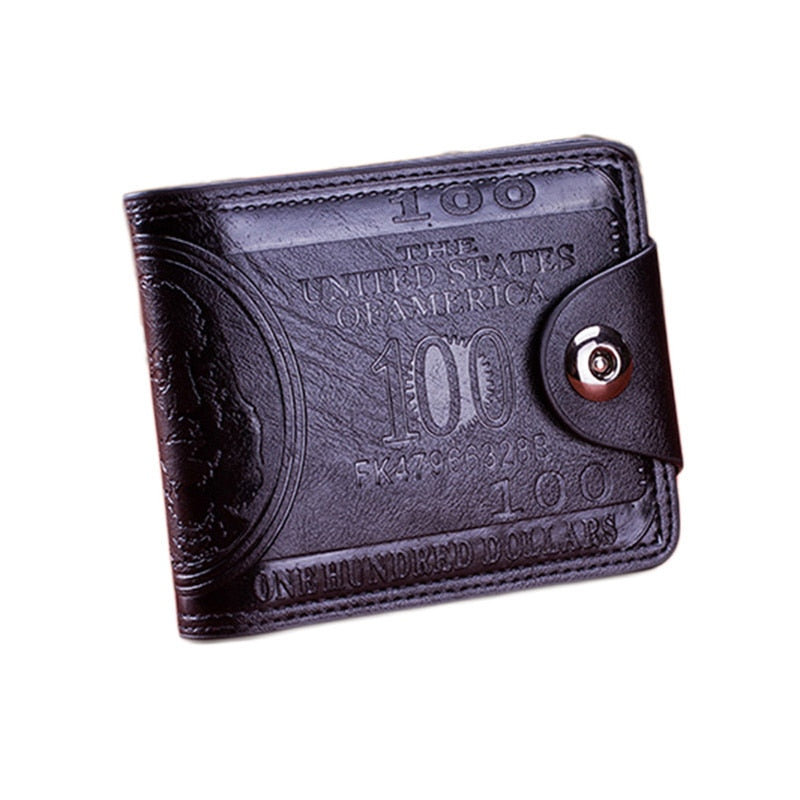 Slim Wallet for Men US $100 Dollar Bill Wallet PU Leather Billfold Card Holder Purse Pu Leather Card Holder Wallet