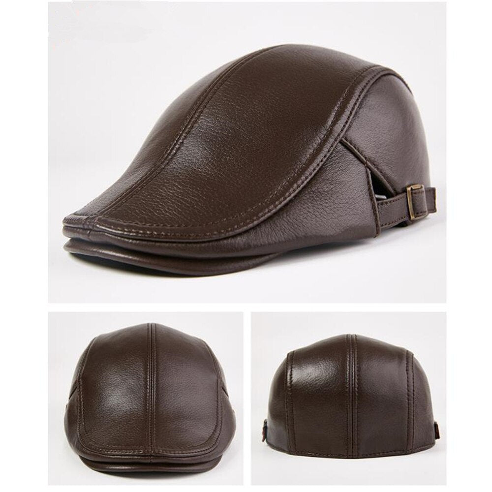 Leather Flat Cap