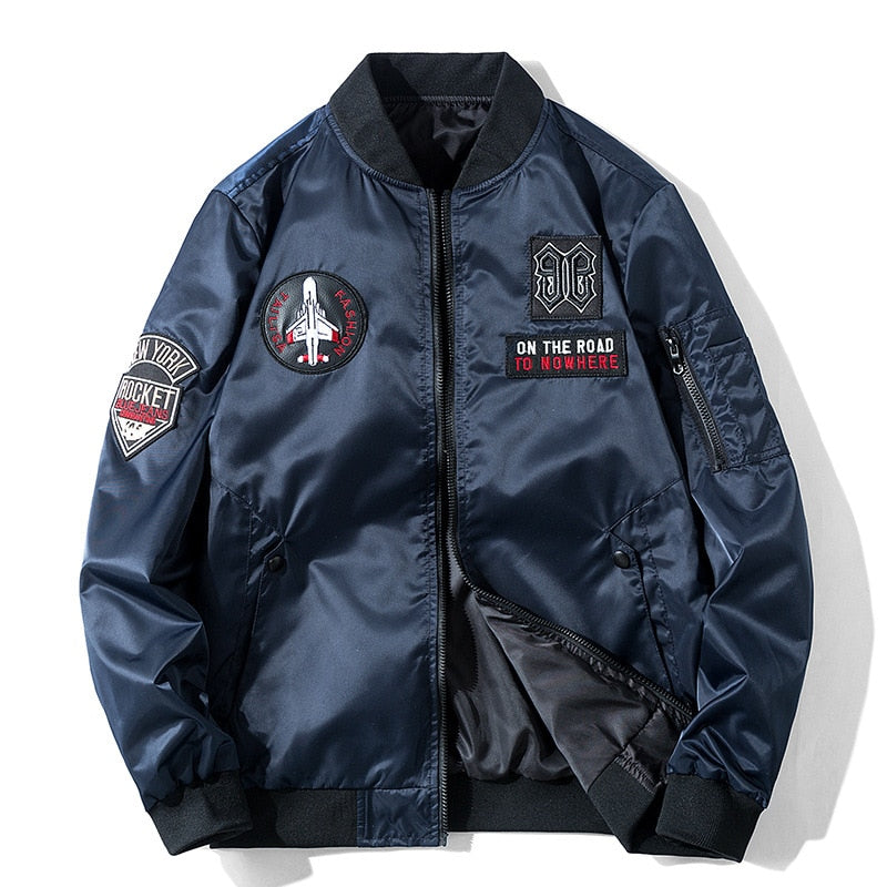 Embroidery Oversized Pilot Jacket