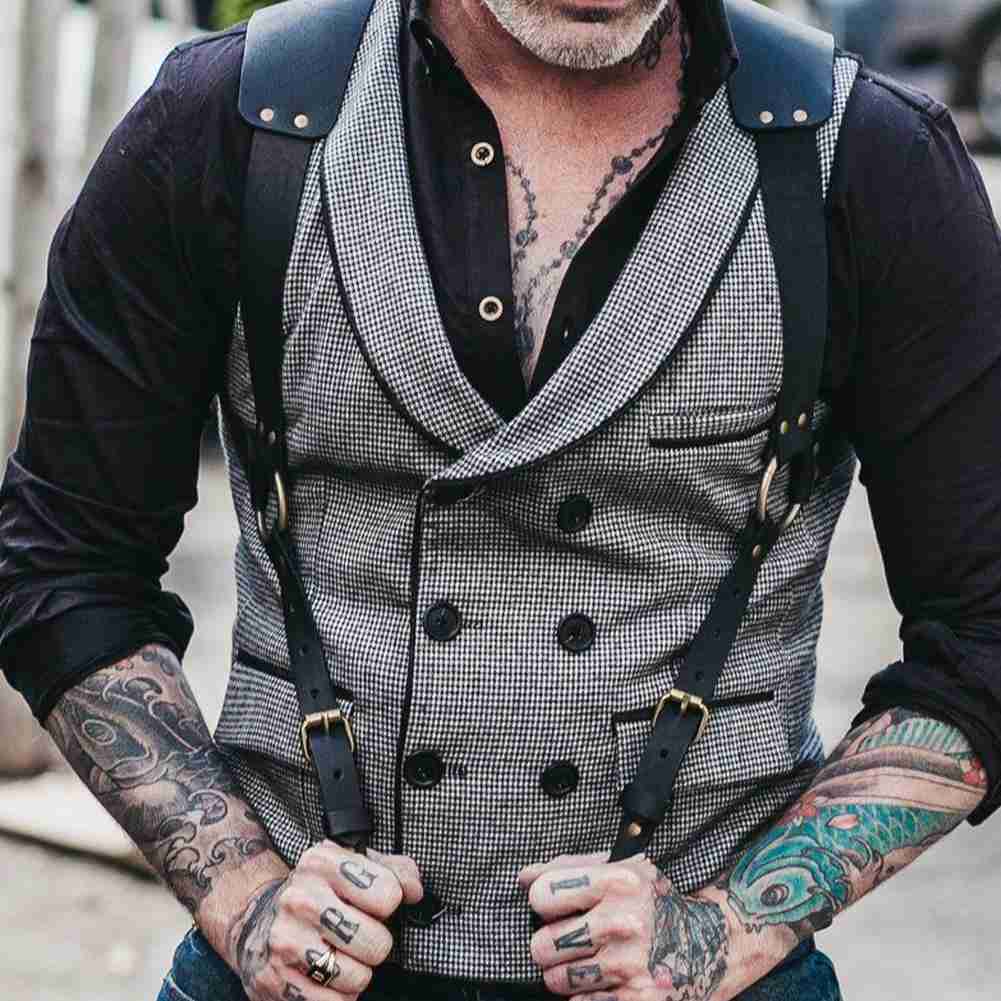 LMS Style Leather Straps Suspenders