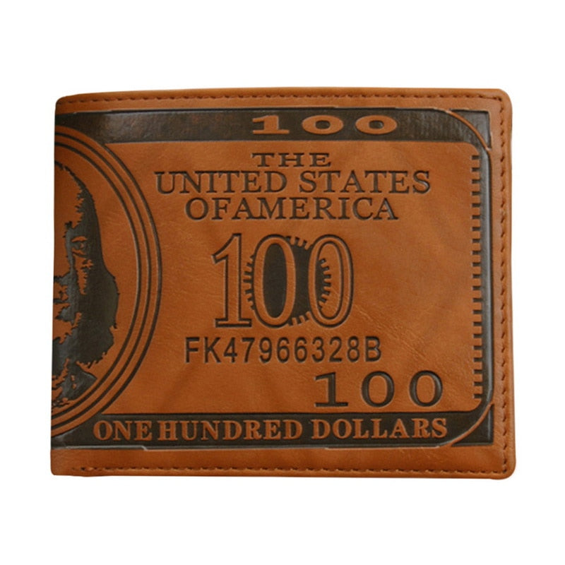 Slim Wallet for Men US $100 Dollar Bill Wallet PU Leather Billfold Card Holder Purse Pu Leather Card Holder Wallet