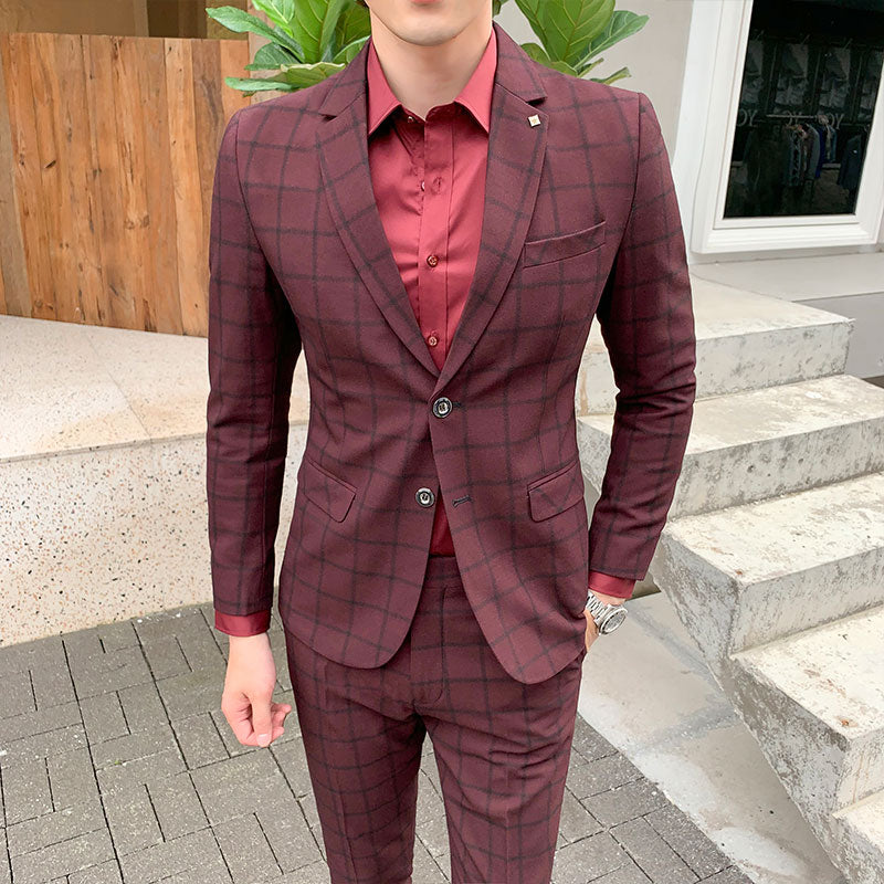 Classic Gents Formal Plaid Suit