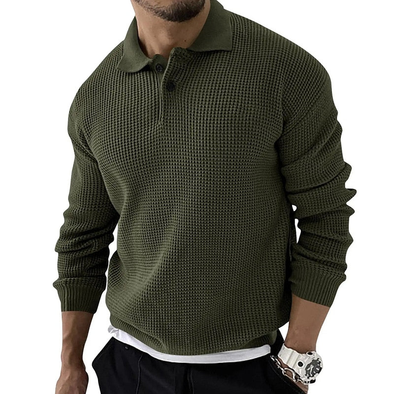 Style Knitted Lapel Pullover