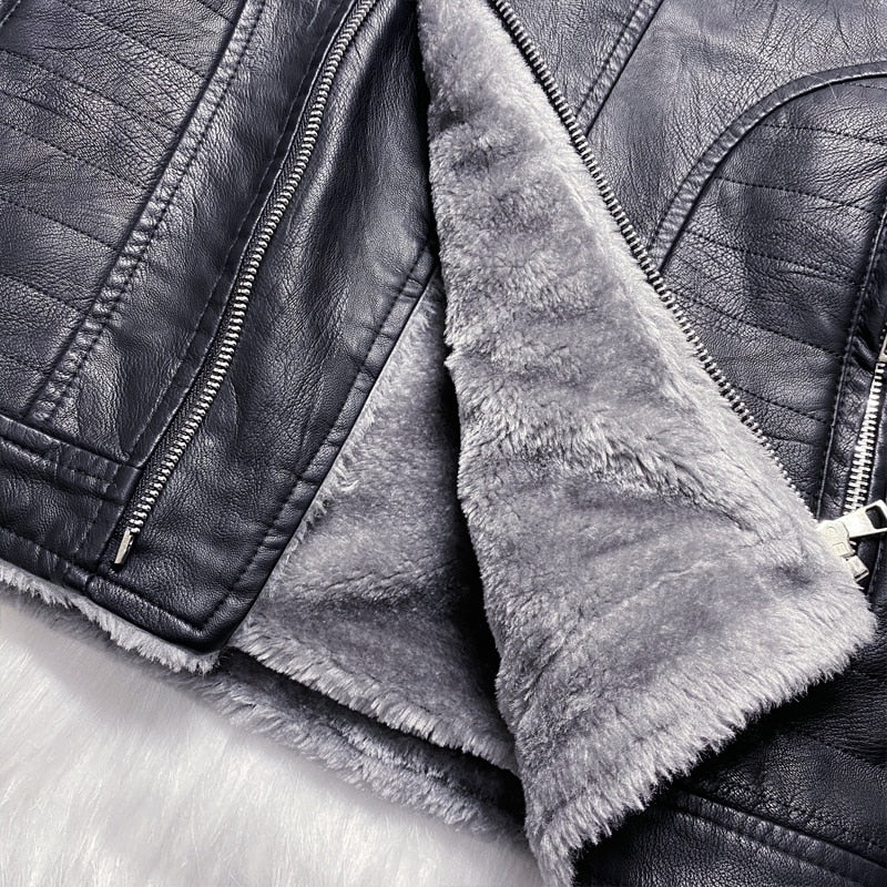 LMS Velvet Leather Jacket