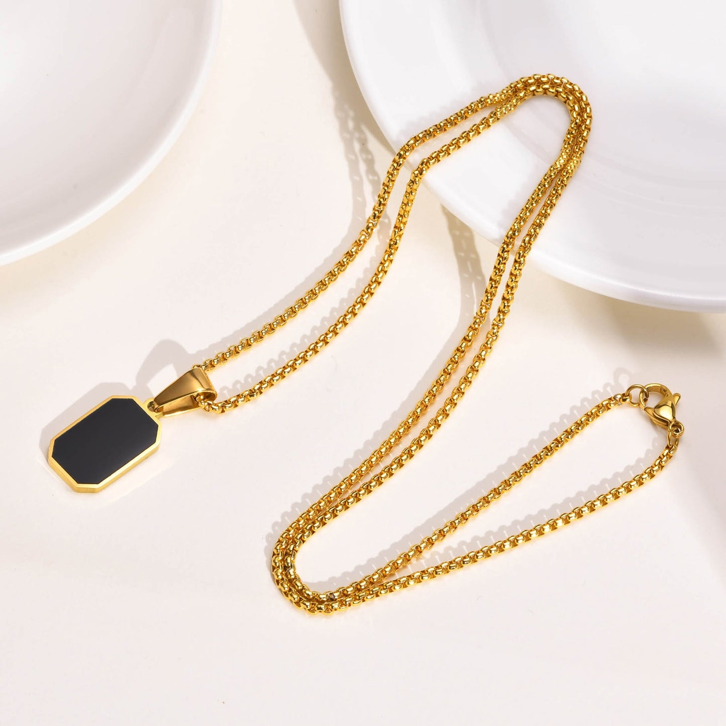 Stylish Geometric Square Necklaces