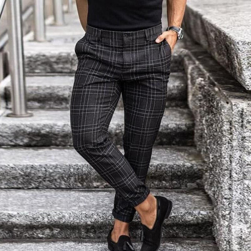 Plaid Printed Pencil Pants