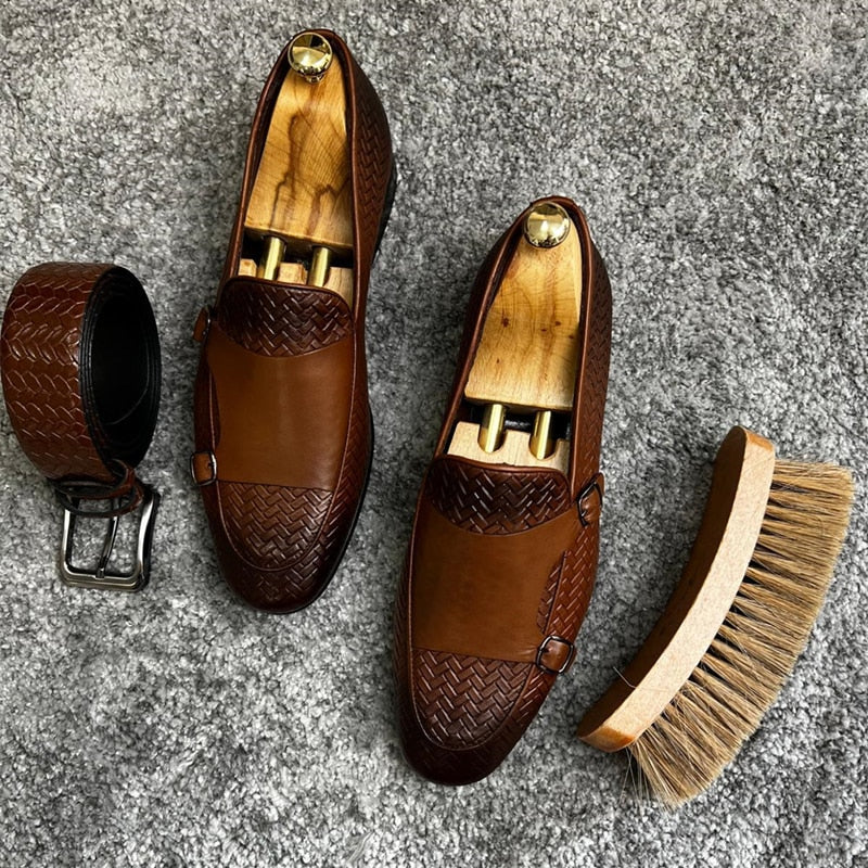 LMS Double Buckle Monk Shoes