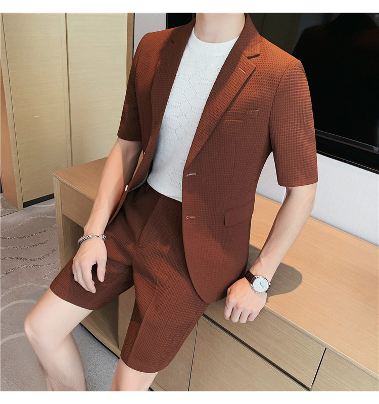 Waffle Blazer + Shorts Summer Suit