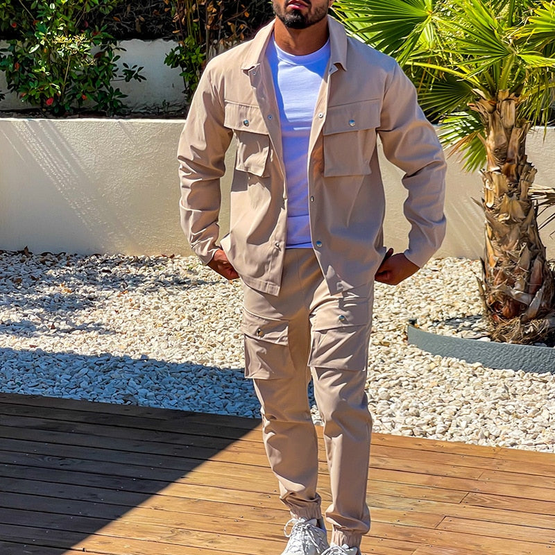 LMS Lapel Coat & Cargo Pants Suit