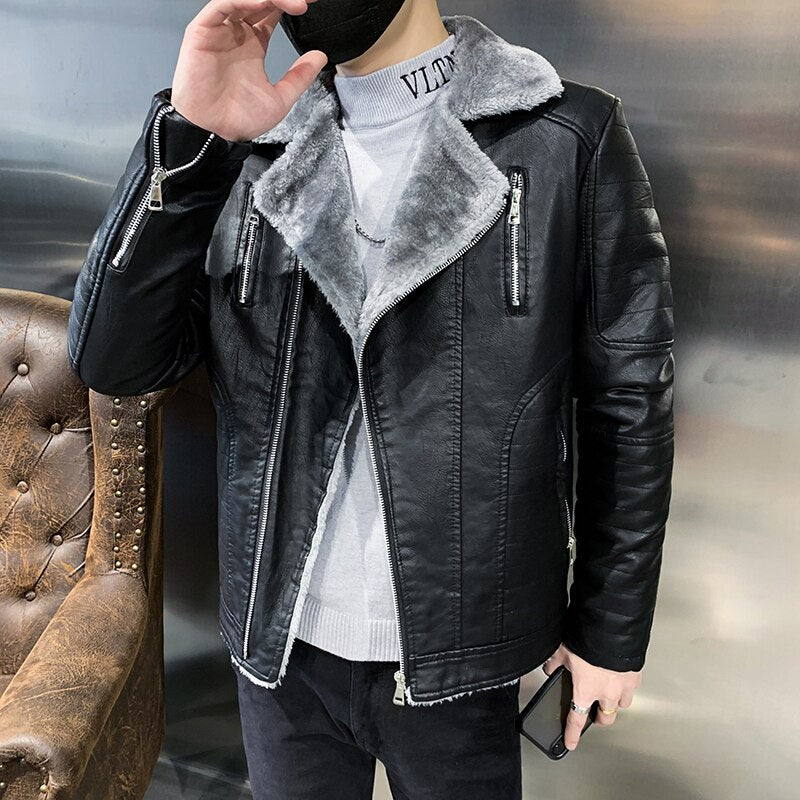 LMS Velvet Leather Jacket