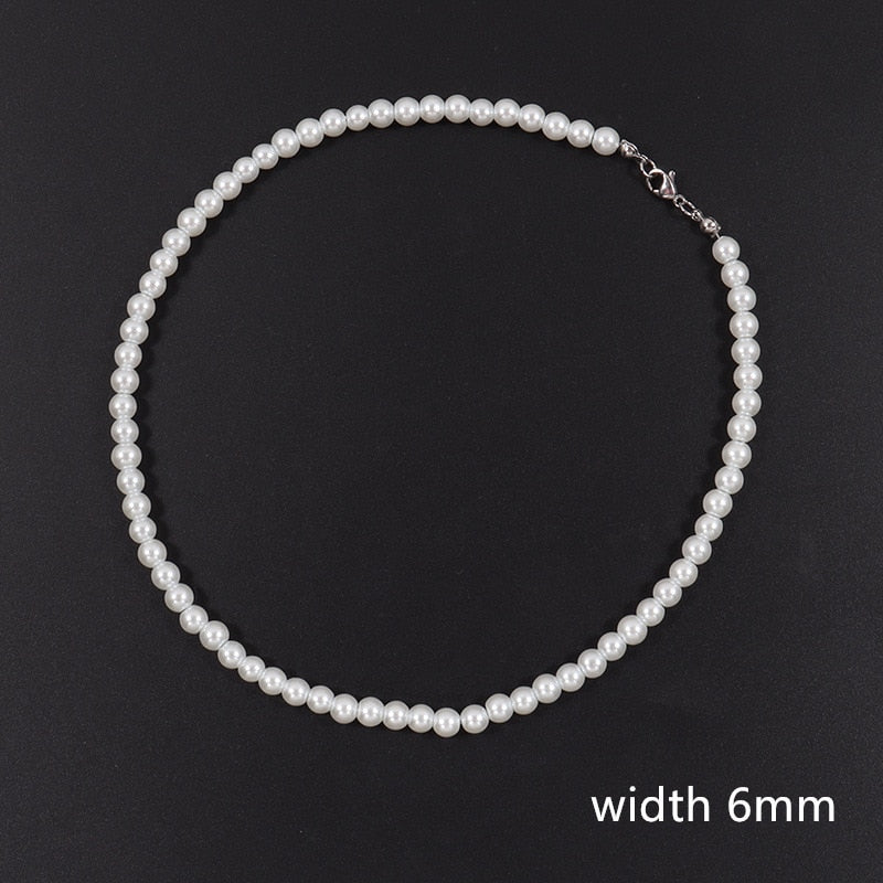 Handmade Pearl Men Strand Bead Necklace