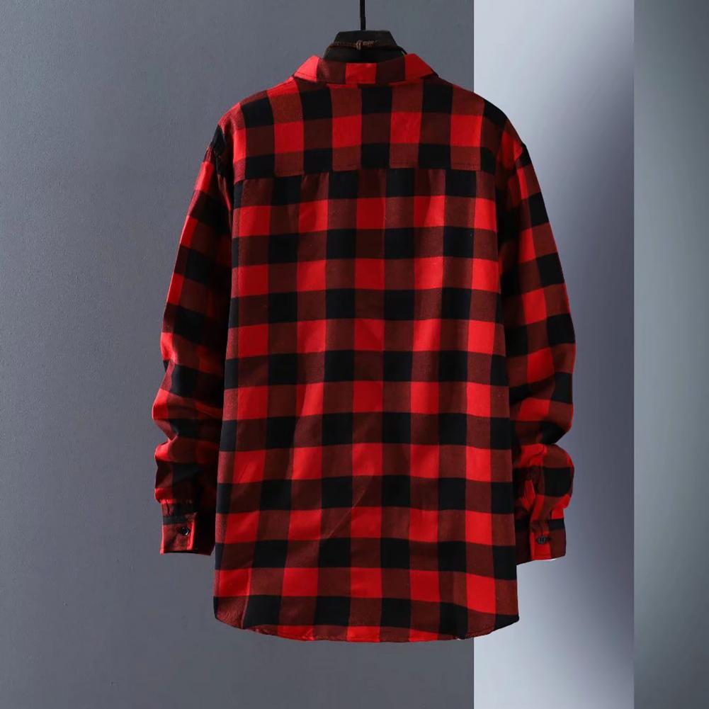 LMS Lapel Plaid Shirt