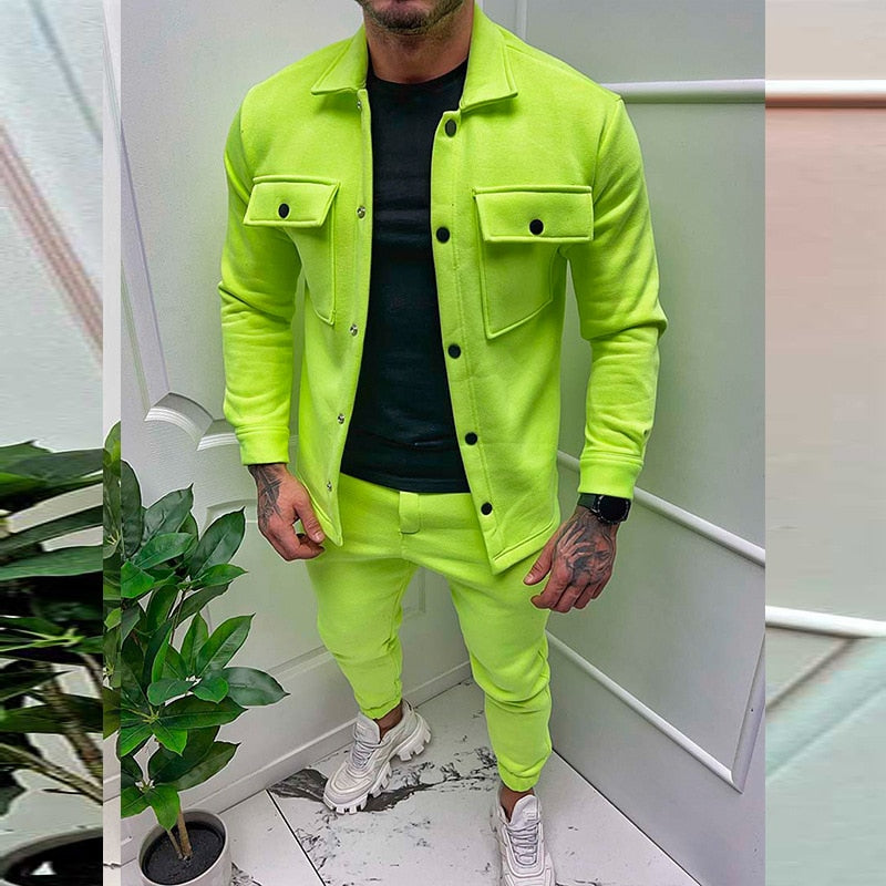 LMS Lapel Coat & Cargo Pants Suit