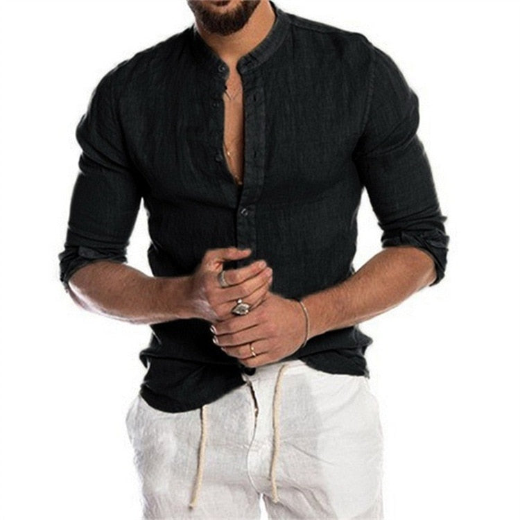 LMS Solid Linen Shirt