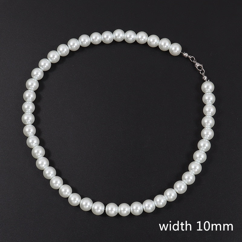 Handmade Pearl Men Strand Bead Necklace