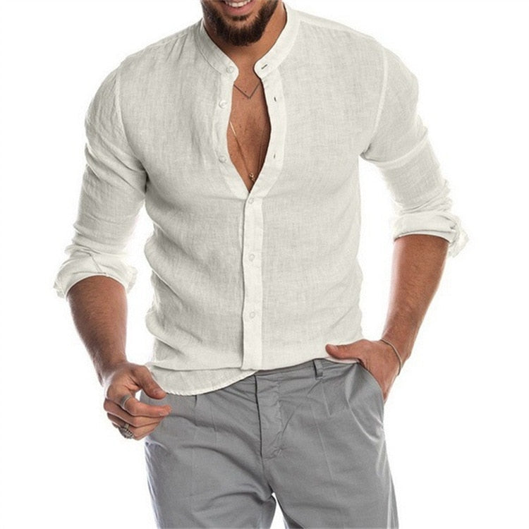LMS Solid Linen Shirt