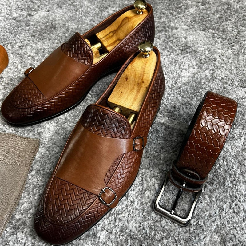 LMS Double Buckle Monk Shoes