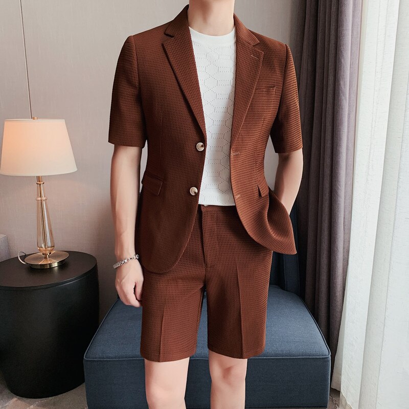 Waffle Blazer + Shorts Summer Suit