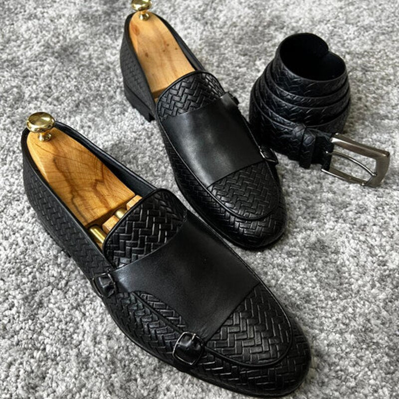 LMS Double Buckle Monk Shoes