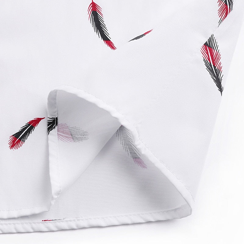 Feather Print Hawaiian Shirt