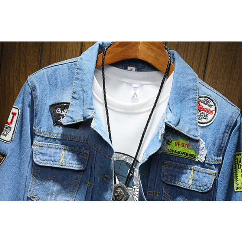 Men's Denim Casual Ripped Jean Jackets