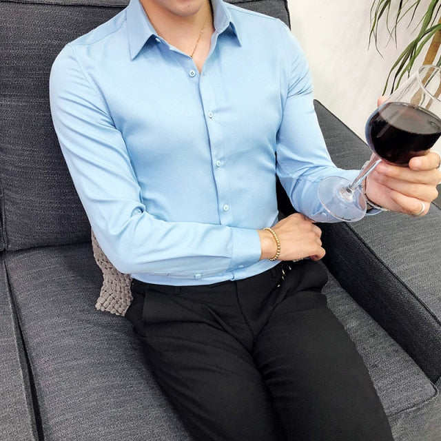 Men Formal Slim Fit Dress Shirts